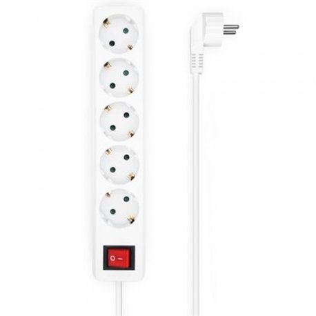 REGLETA AISENS 5 SCHUKOS PROTECCION INTERRUPTOR 1,4M WHITE
