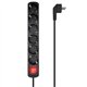 REGLETA AISENS 6 SCHUKOS PROTECCION INTERRUPTOR 1,4M BLACK
