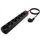 REGLETA AISENS 6 SCHUKOS PROTECCION INTERRUPTOR 1,4M BLACK