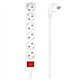 REGLETA AISENS 6 SCHUKOS PROTECCION INTERRUPTOR 1,4M WHITE