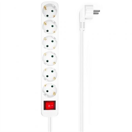 REGLETA AISENS 6 SCHUKOS PROTECCION INTERRUPTOR 1,4M WHITE