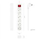 REGLETA AISENS 6 SCHUKOS PROTECCION INTERRUPTOR 1,4M WHITE