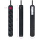 REGLETA NANOCABLE 6 SCHUKOS INTERRUPTOR 1,4M BLACK