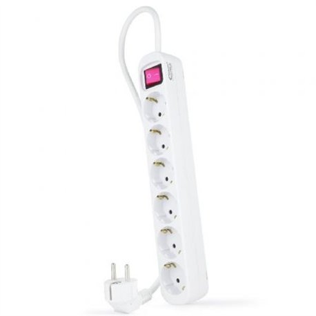 REGLETA NANOCABLE 6 SCHUKOS INTERRUPTOR 1,4M WHITE