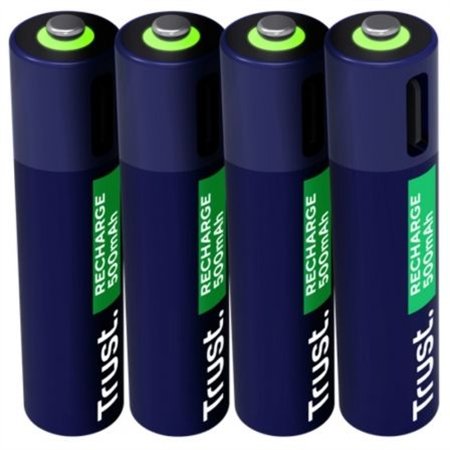 Pilas Recargables Trust AAA USBC-C Pack 4 Azul (25671)