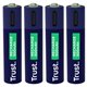 Pilas Recargables Trust AAA USBC-C Pack 4 Azul (25671)