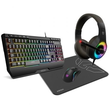 Kit Gaming KROM T+Ratón+Alf+Auric Negro (NXKROMKENYA)