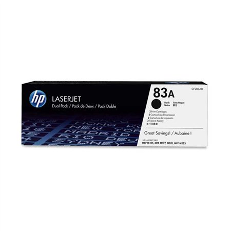 Toner HP LaserJet 83AD Negro 3000 pág Pack 2 (CF283AD)