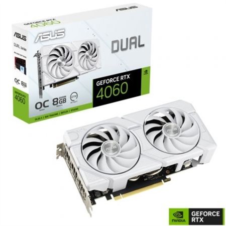 TARJETA DE VIDEO NVIDIA ASUS RTX4060 DUAL EVO OC 8GB GDRR6 DP HDMI WHITE