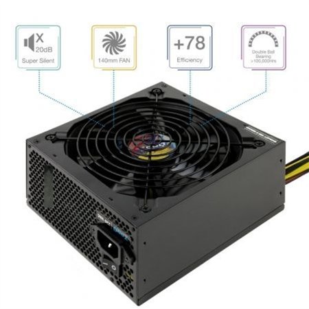 Fuente TooQ ATX 650W PFC 140mm Negra (TQAPOLO-650SP)