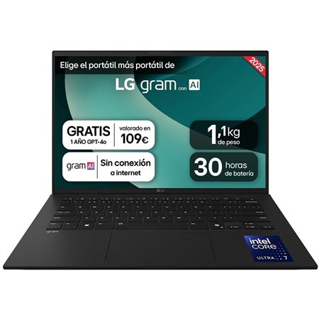 LG Ultra7-255H 32Gb 2Tb 14" W11H Negro (14Z90T-G.AD8BB)