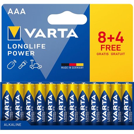 Pilas Varta Longlife Power AAA Blister 8+4 (4903121772)