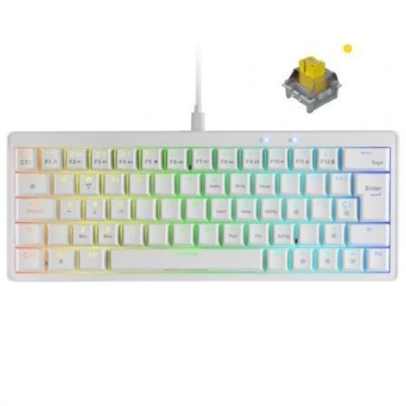 Teclado MARS GAMING RGB Chorma Blanco (MKMINIPROWYES)