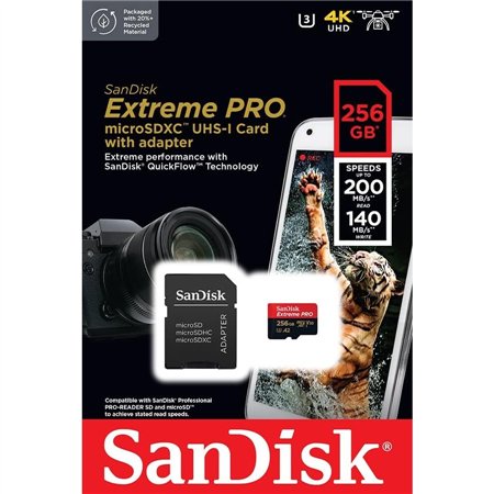 Sandisk Micro SDXC 256Gb + Adap SD (SDSQXCD-256G-GN6MA)