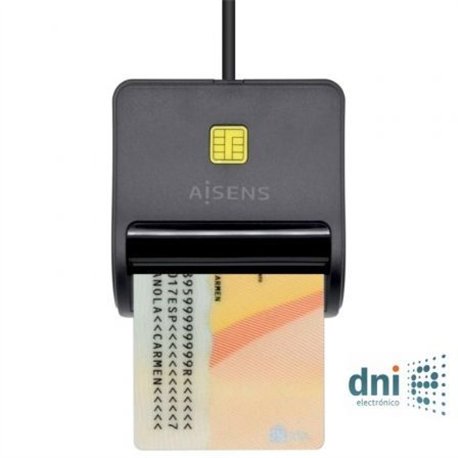 Lector Tarjetas AISENS DNIe USB 2.0 Negro(ASCR-SN01-BK)