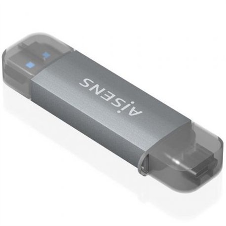 Lector Tarjetas AISENS USB-A/C 3.0 Gris (ASCR-2AC08-GR)
