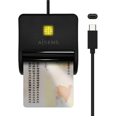 Lector Tarjetas AISENS DNIe USB2 Negro (ASCR-SN03C-BK)