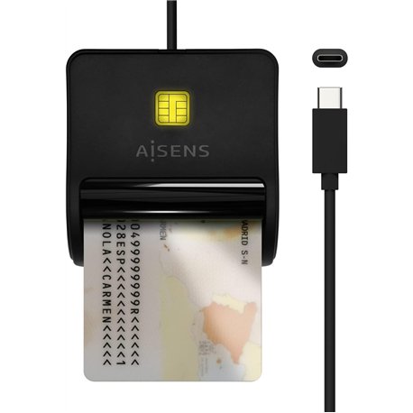 Lector Tarjetas AISENS DNIe USB2 Negro (ASCR-SN03C-BK)