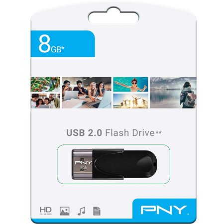 Pendrive PNY Attaché 8Gb USB-A 2.0 Negro (FD8GBATT4-EF)