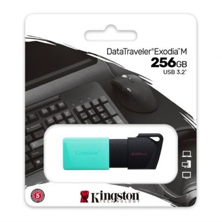 Pendrive Kingston 256Gb USB-A Neg/Turquesa (DTXM/256GB)