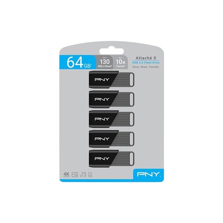 Pendrive PNY 64Gb Usb-A 3.2 5U Negro (P-FD64GX5ATTX-EF)