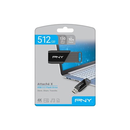 Pendrive PNY 512Gb USB-A 2.0 Negro (P-FD512ATTX-GE)