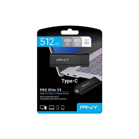 Pendrive PNY Pro Elite V3 512Gb USB-C(P-FD512PROV3C-GE)