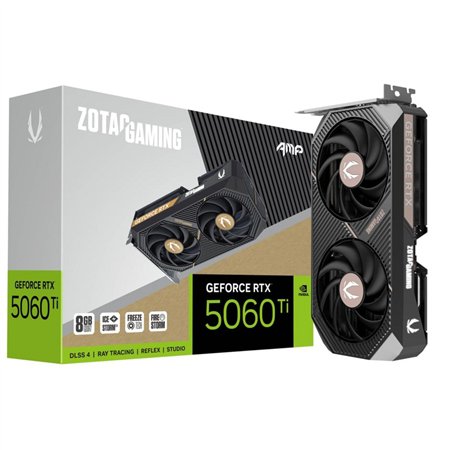 VGA ZOTAC RTX 5060 TI 8GB AMP,NV,RTX5060TI,8GB,GDDR7,128BIT,1HDMI+3DP,2 VENTILADORES (2 VENTILADORES)