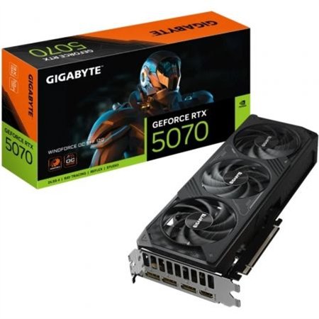 GIGABYTE GeForce RTX 5070 WINDFORCE OC SFF 12G Tarjeta Gráfica - 16GB GDDR7, 256 bits, PCI-E 5.0, XXXX MHz Core Clock, 3 x DP 2.