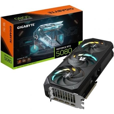 GIGABYTE GeForce RTX 5080 GAMING OC 16G Tarjeta Gráfica - 16GB GDDR7, 256 bits, PCI-E 5.0, 2730MHz Core Clock, 3 x DisplayPort, 