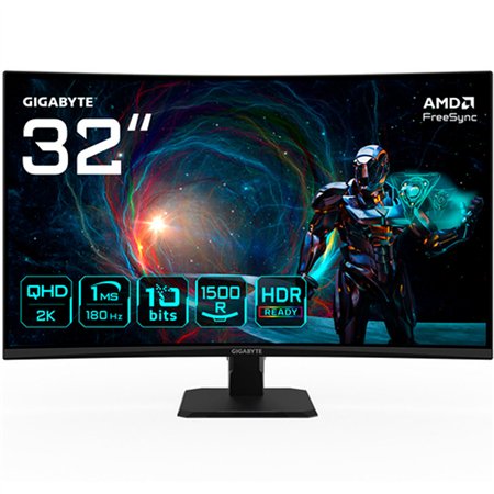 Monitor Gaming GIGABYTE GS32QCA 32" QHD 180Hz 1ms Curvo