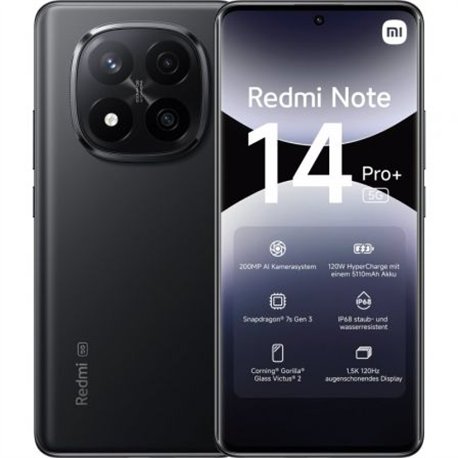 Smartp XIAOMI Redmi Note 14 P+ 6.67" 8Gb 256Gb 5G Negro