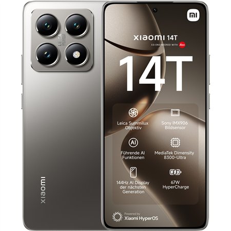 Smartphone XIAOMI 14T 6.67" 12Gb 256Gb 5G Gris Titanio