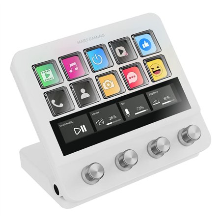 Control Deck Mars Gaming LCD 10 Teclas Blanco (MSDPROW)