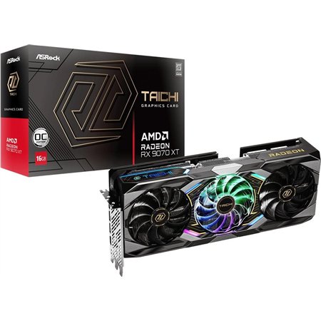 VGA ASROCK RX9070XT TC 16GO,AMD,RX9070XT,16GB,GDDR6,256BIT,2HDMI+2DP (3 VENTILADORES)