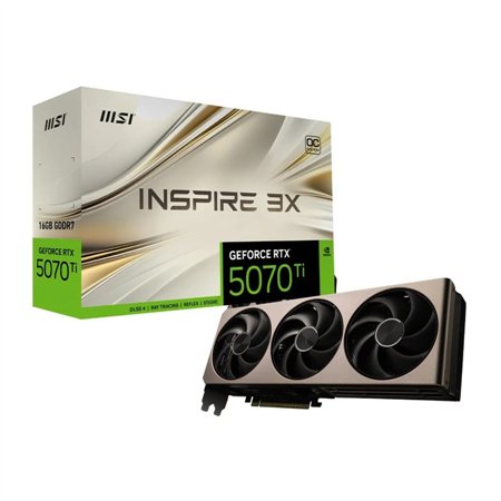MSI GEFORCE RTX 5070 TI 16G INSPIRE 3X OC tarjeta gráfica NVIDIA 16 GB GDDR7