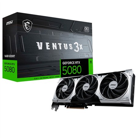 MSI VENTUS GEFORCE RTX 5080 16G 3X OC PLUS tarjeta gráfica NVIDIA 16 GB GDDR7