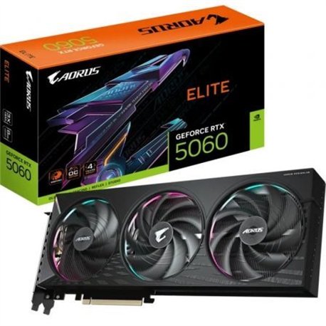 TARJETA DE VIDEO NVIDIA GIGABYTE RTX5060 ELITE OC 8GB RGB GDDR7 PCIE 5.0