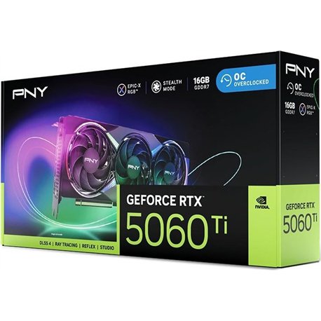 TARJETA DE VIDEO NVIDIA PNY RTX5060TI OC 16GB RGB GDDR7 PCIE 5.0