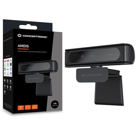 WebCam CONCEPTRONIC FHD USB Micrófono Negra (AMDIS09B)