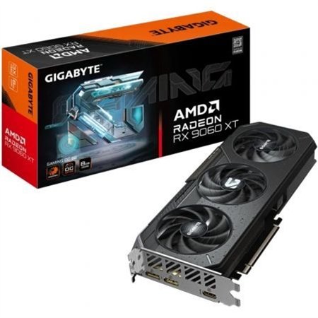 GIGABYTE Radeon RX 9060 XT GAMING OC 8G Tarjeta Gráfica - 8GB GDDR6, 128bit, PCI-E 5.0, 3320 MHz Frecuencia del núcleo, 2 x Disp