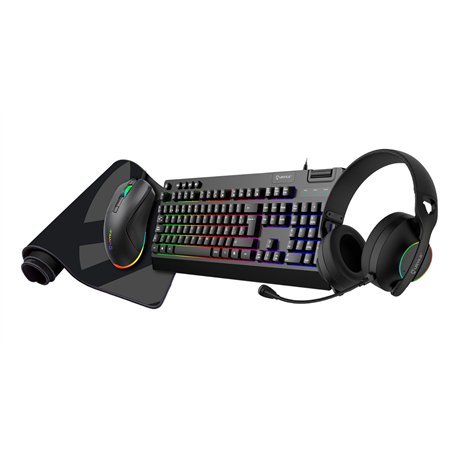 Pack Gaming UNYKA NOVA 4en1 RGB Negro (UK594008)