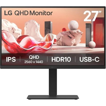 Monitor LG 27" IPS QHD Pivot/Reg USB-C DC (27BA75QB-B)