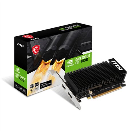VGA MSI GT 1030 4GHD4 LP OC,NV,GT1030,4GB,DDR4,64BIT,DP+HDMI,DISIPADOR (DISEÑO LOW PROFILE+BRACKET)