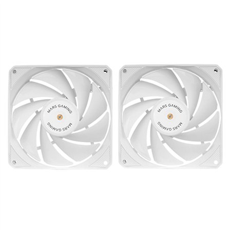 Ventilador Caja Mars Gaming 12cm Blanco Kit2 (MFNCLX2W)