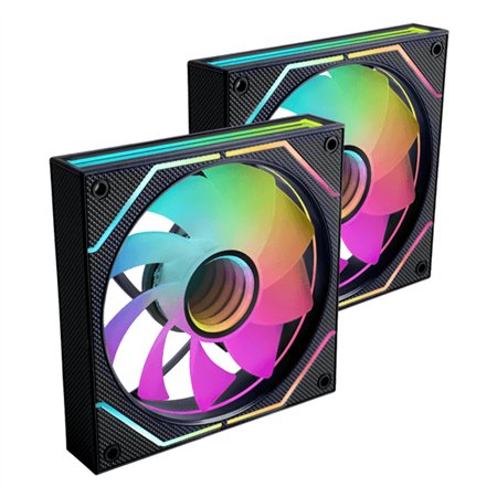 Ventilador MARS GAMING 2Unid ARGB Negro(MF3DPROX2R)