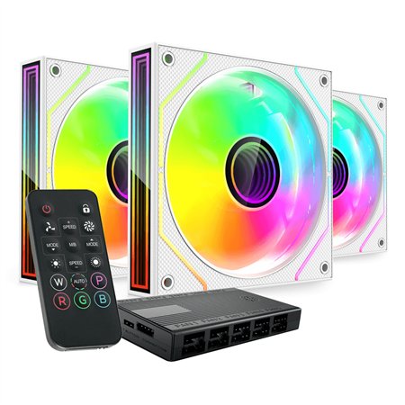 Ventilador MARS GAMING ARGB 3Unid Blanco (MF3DPROKITW)