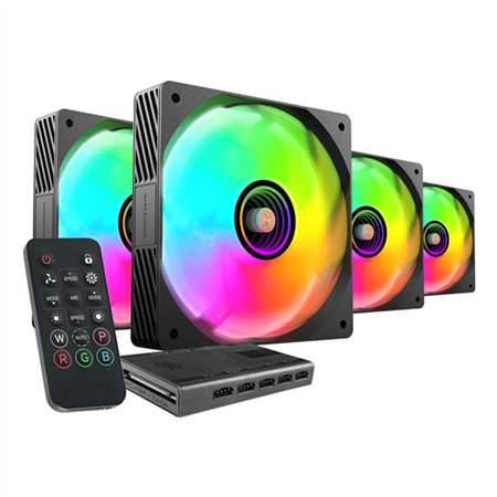 Ventilador MARS GAMING ARGB 3Unid Negro(MF3DPROKIT)