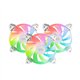 Ventilador Mars Gaming ARGB 12x12cm Blanc Kit 3 (MF3AW)