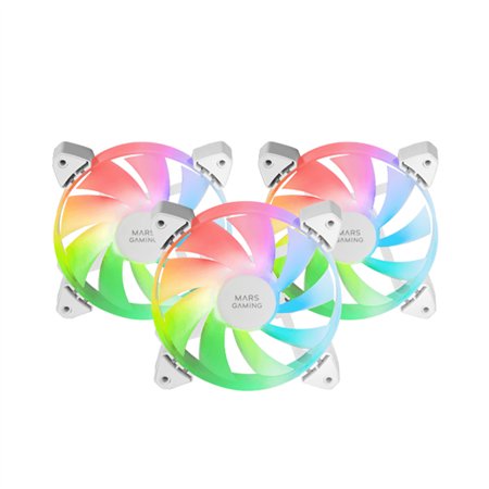 Ventilador Mars Gaming ARGB 12x12cm Blanc Kit 3 (MF3AW)